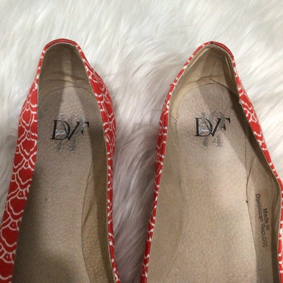 Diane Von Furstenberg red canvas flats DVF 10 - Picture 5 of 7